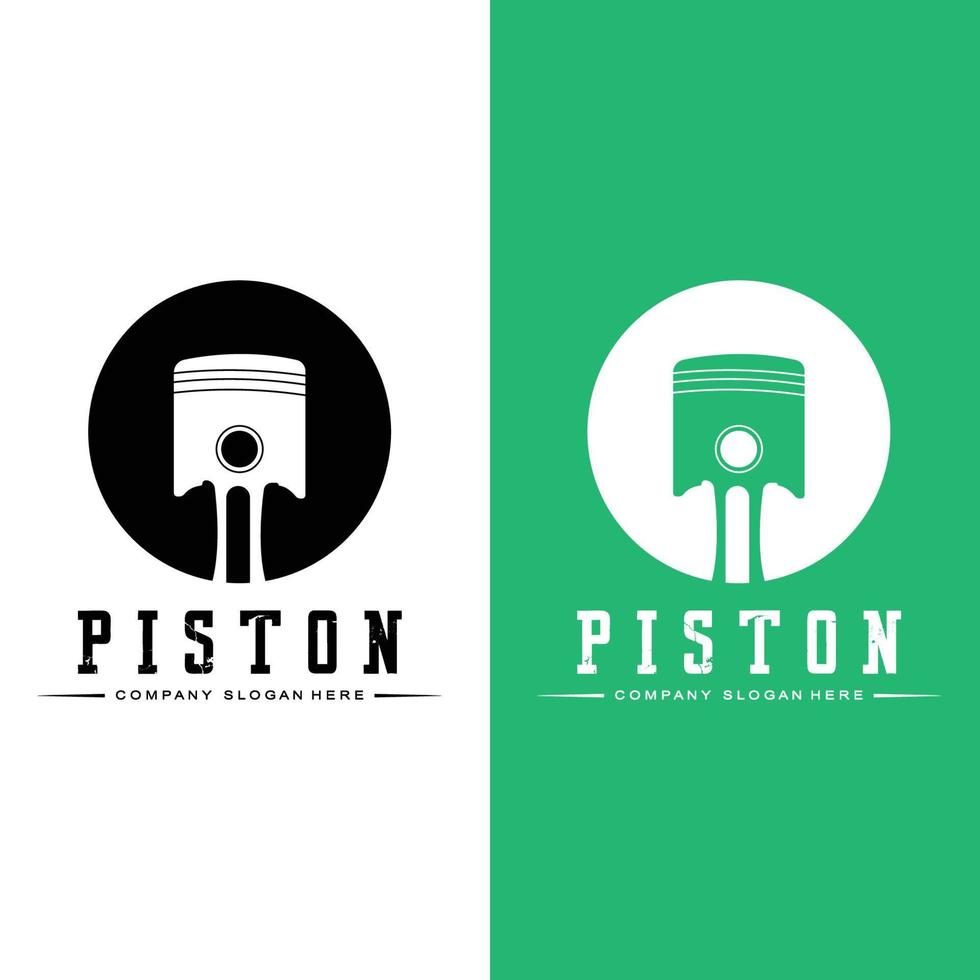Engine Piston Logo Icon Vector Car vehicle, drive tool, retro background
