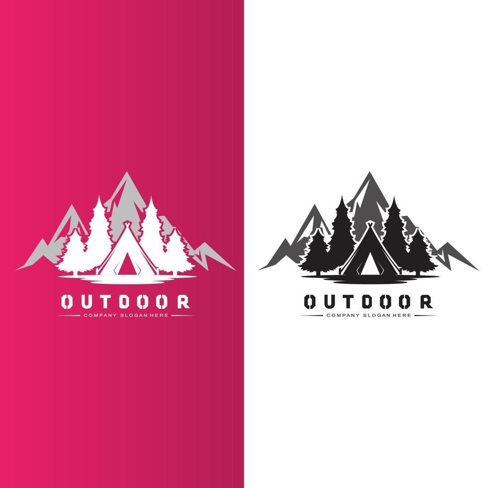 camping outdoor logo icon vector. concept retro illustration design vector