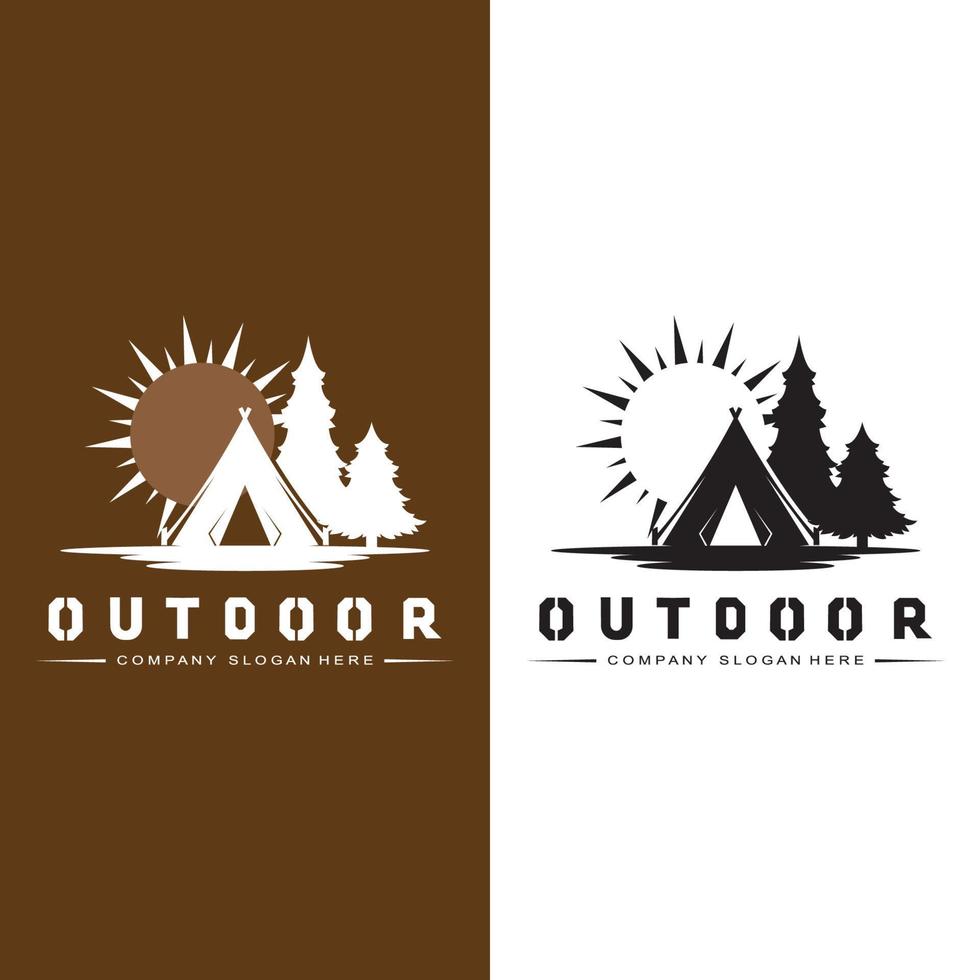 camping outdoor logo icon vector. concept retro illustration design vector