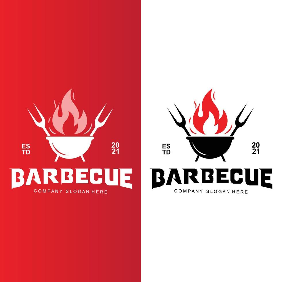 Vintage Retro Rustic barbecue logo. Food or grill design, icon vector illustration