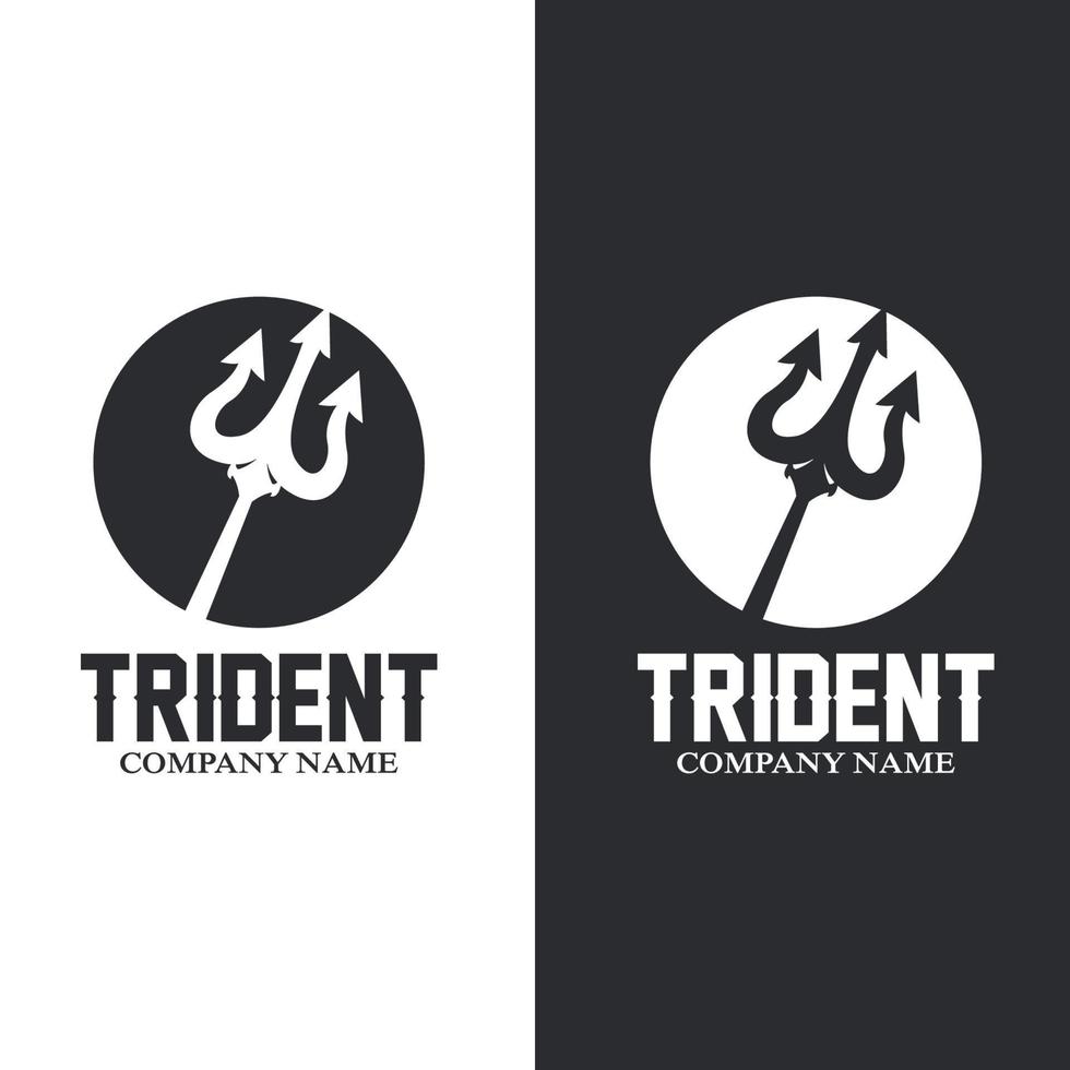 Trident Logo Template Vector Icon Design, god war weapon, spear power of the ocean