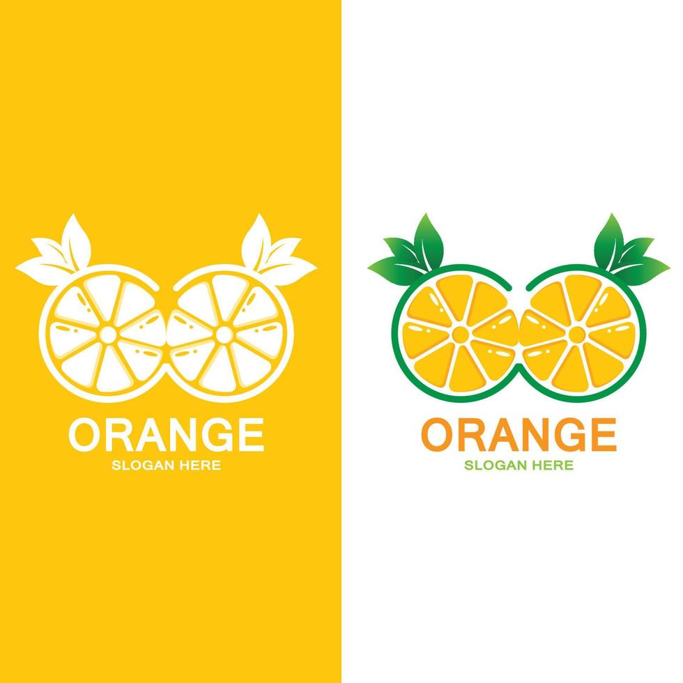 vector de icono de logotipo de fruta naranja fresca, rodaja de lima