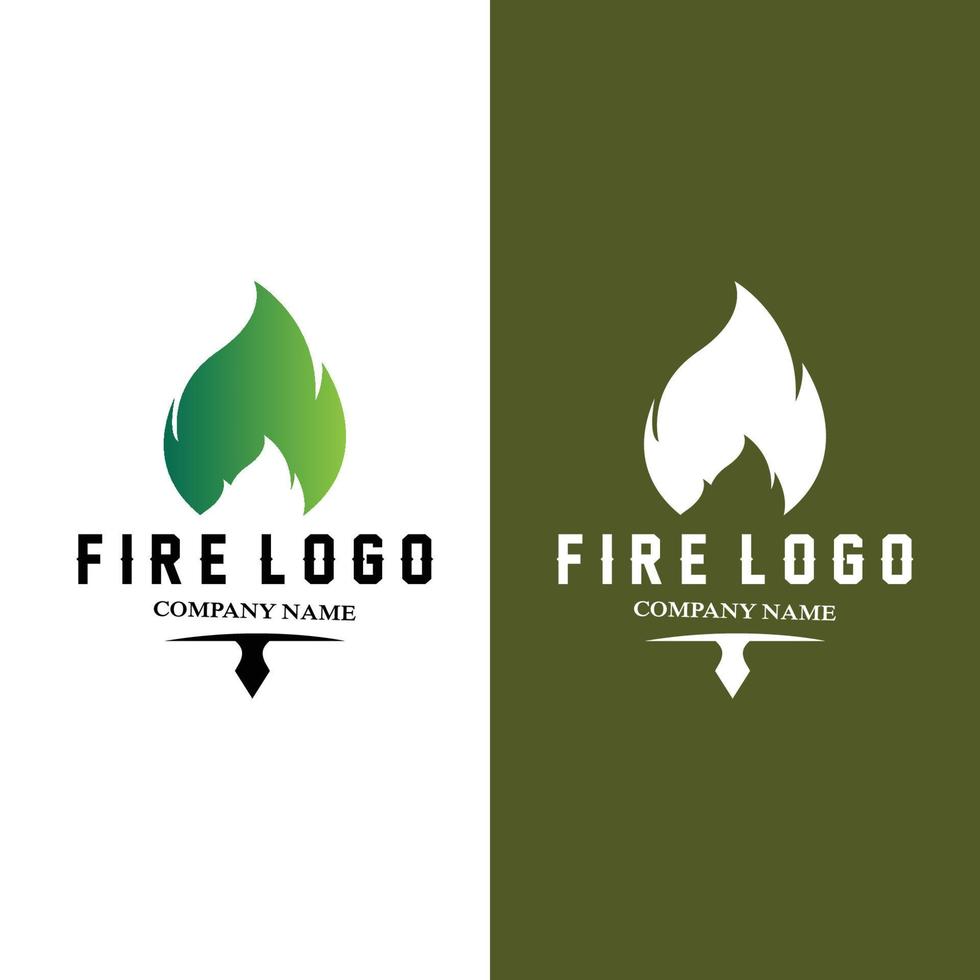 logotipo de vector de icono de fuego ardiente rojo, diseño retro clásico