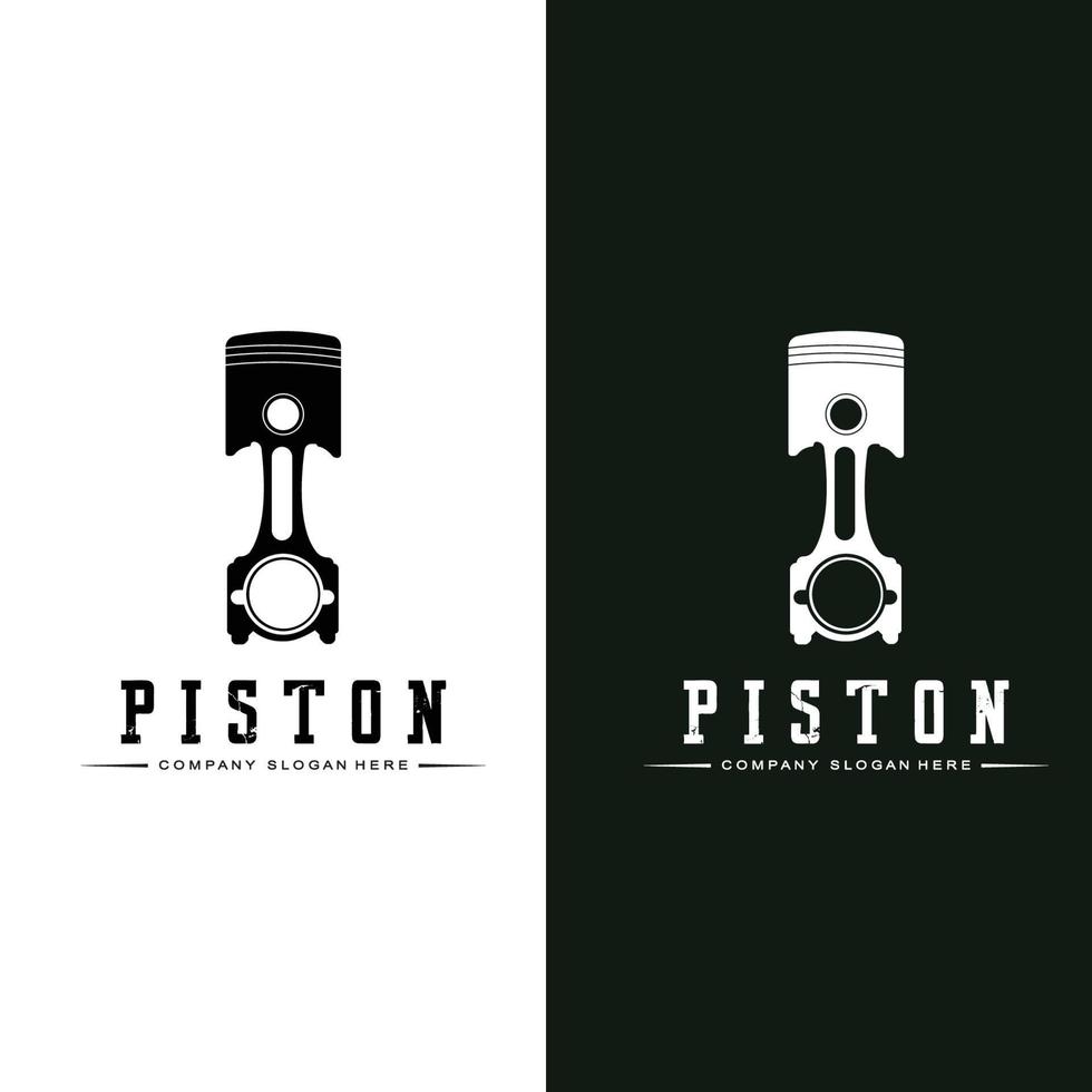 Engine Piston Logo Icon Vector Car vehicle, drive tool, retro background
