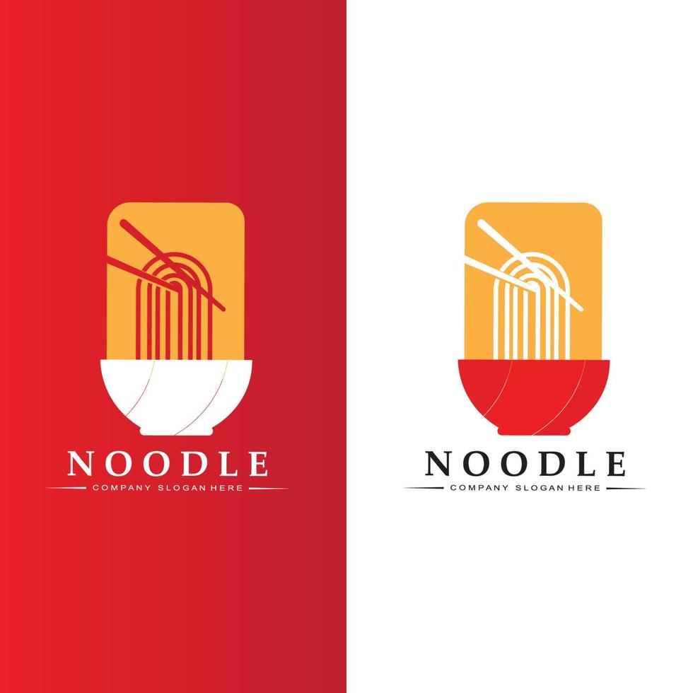 A collection of noodle logo inspiration. Chinese food and bowl design template. Retro Concept Illustration vector