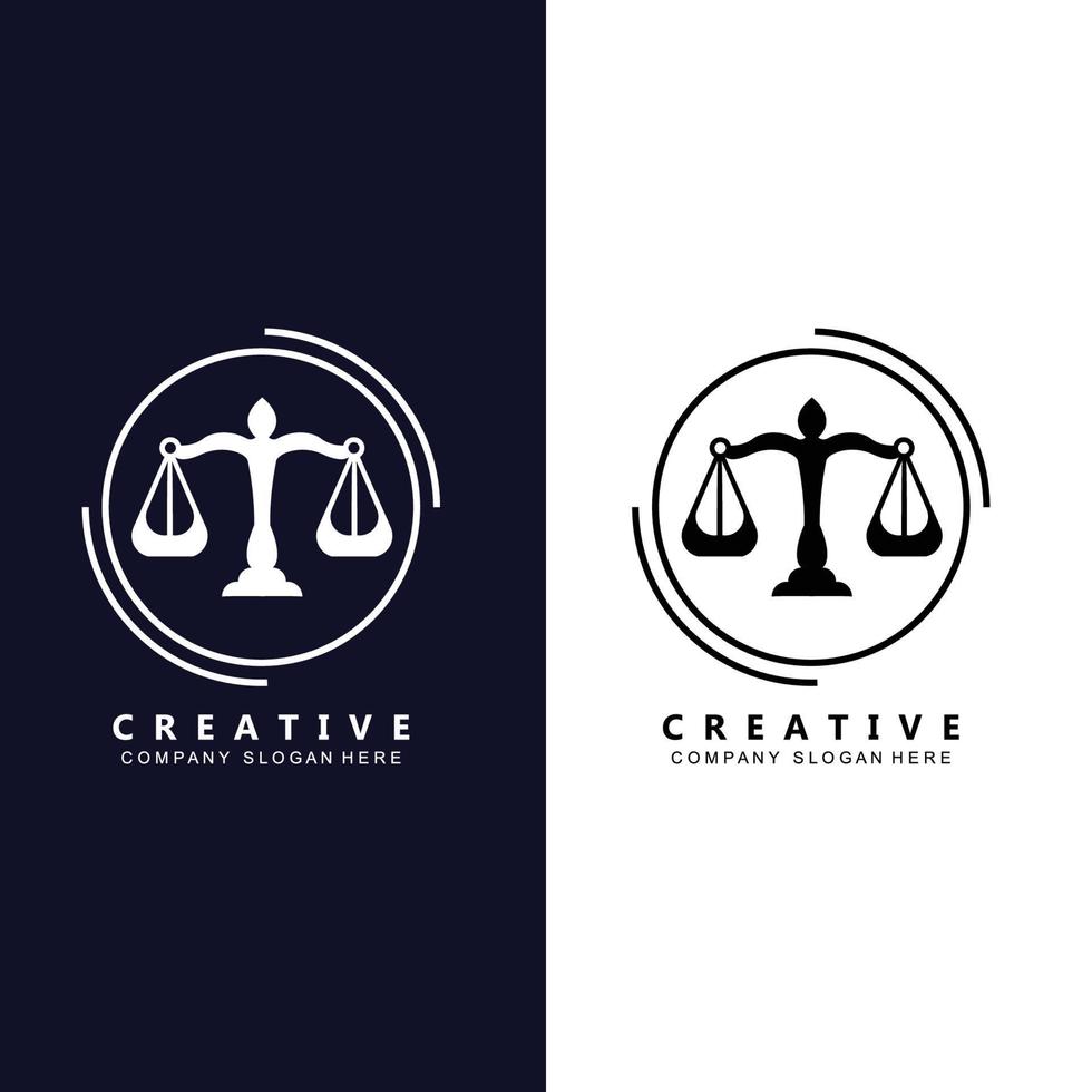 Lawyer or Justice law logo vector design, icon illustration