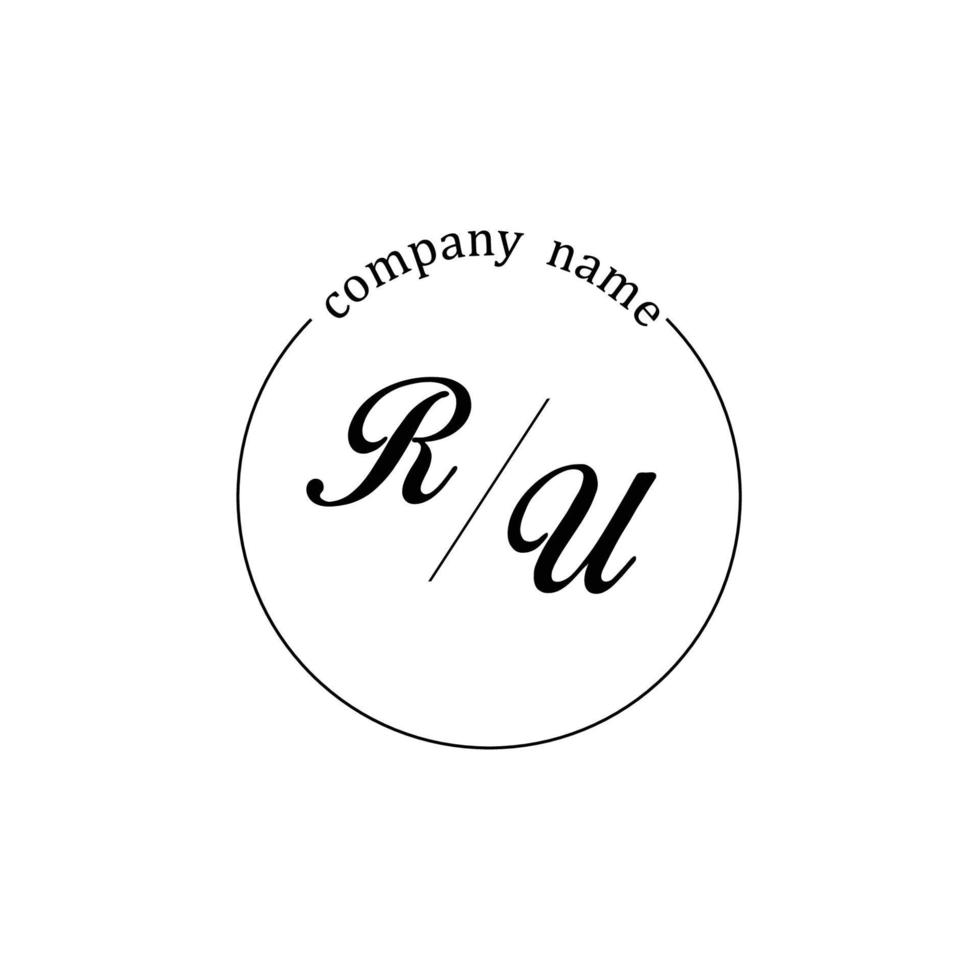 Initial RU logo monogram letter minimalist vector