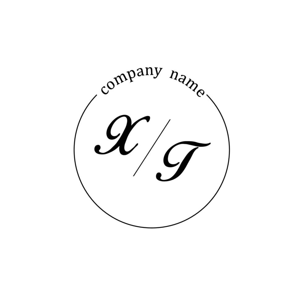 Initial XT logo monogram letter minimalist vector