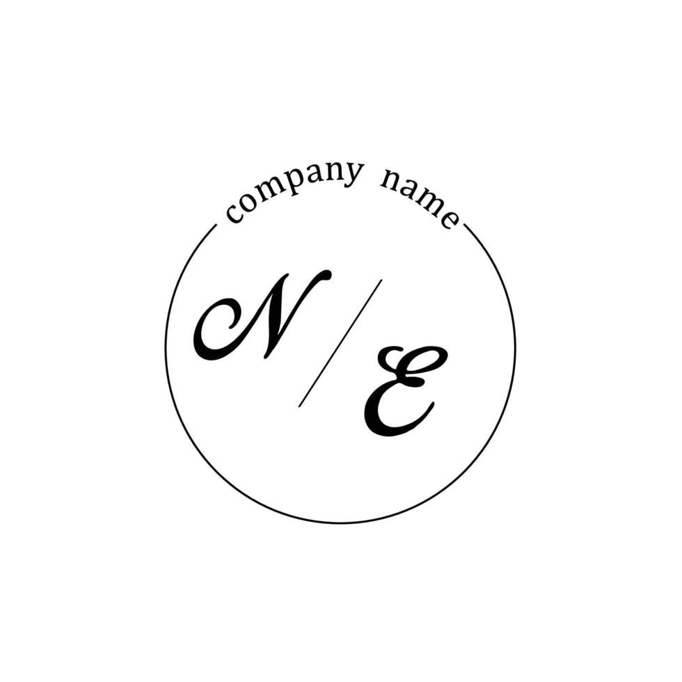 Initial NE logo monogram letter minimalist vector