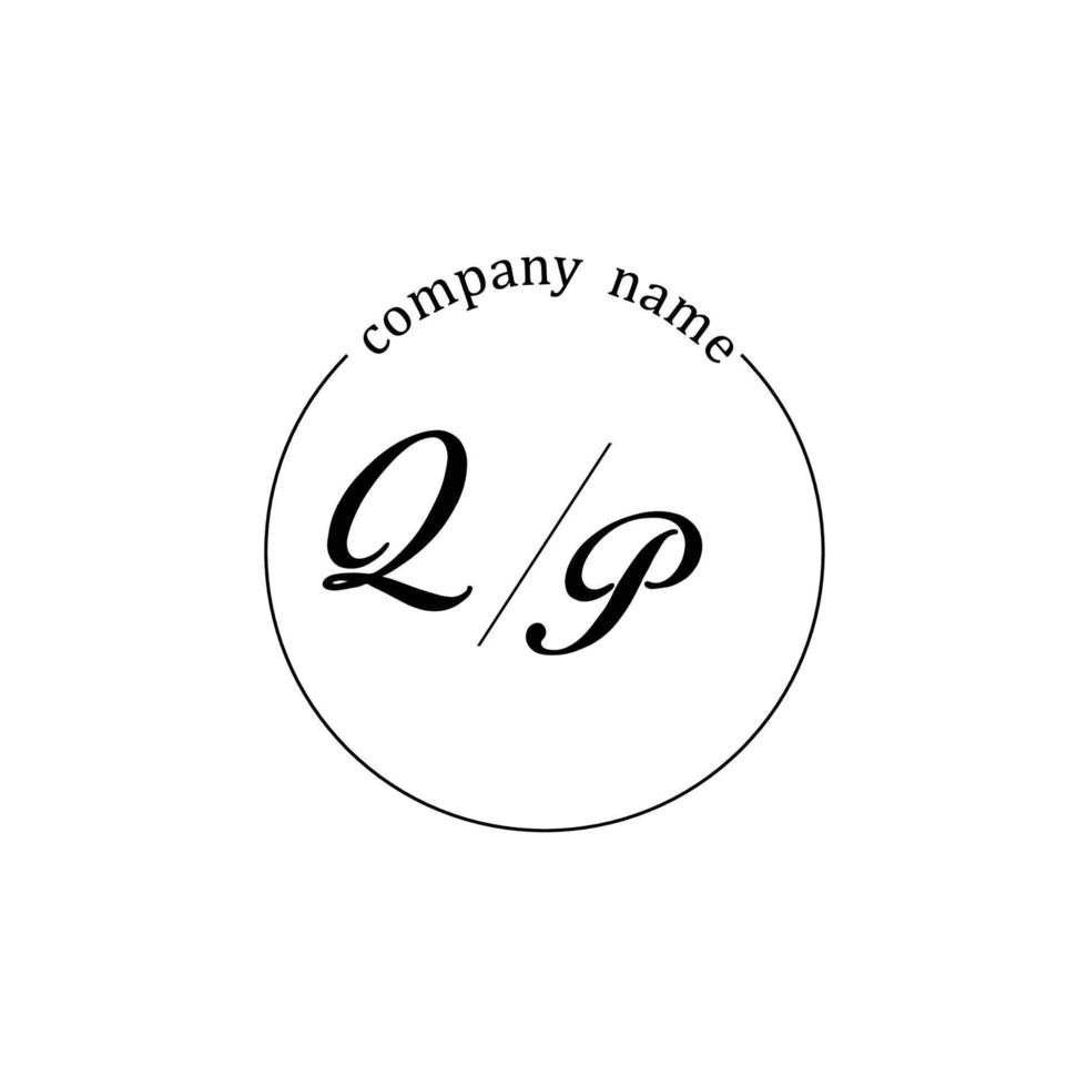 Initial QP logo monogram letter minimalist vector