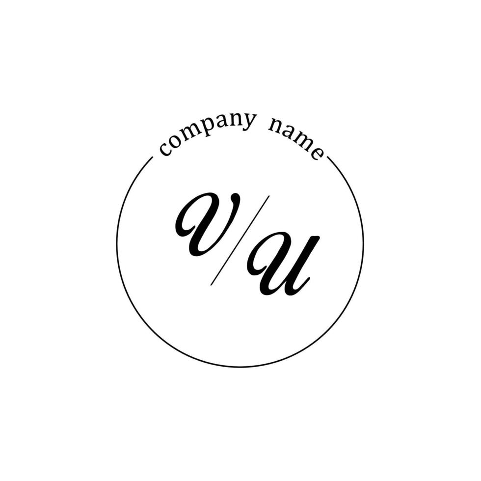 letra inicial del monograma del logotipo de vu minimalista vector