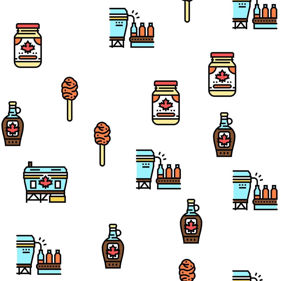 Maple Syrup Delicious Liquid Vector Seamless Pattern