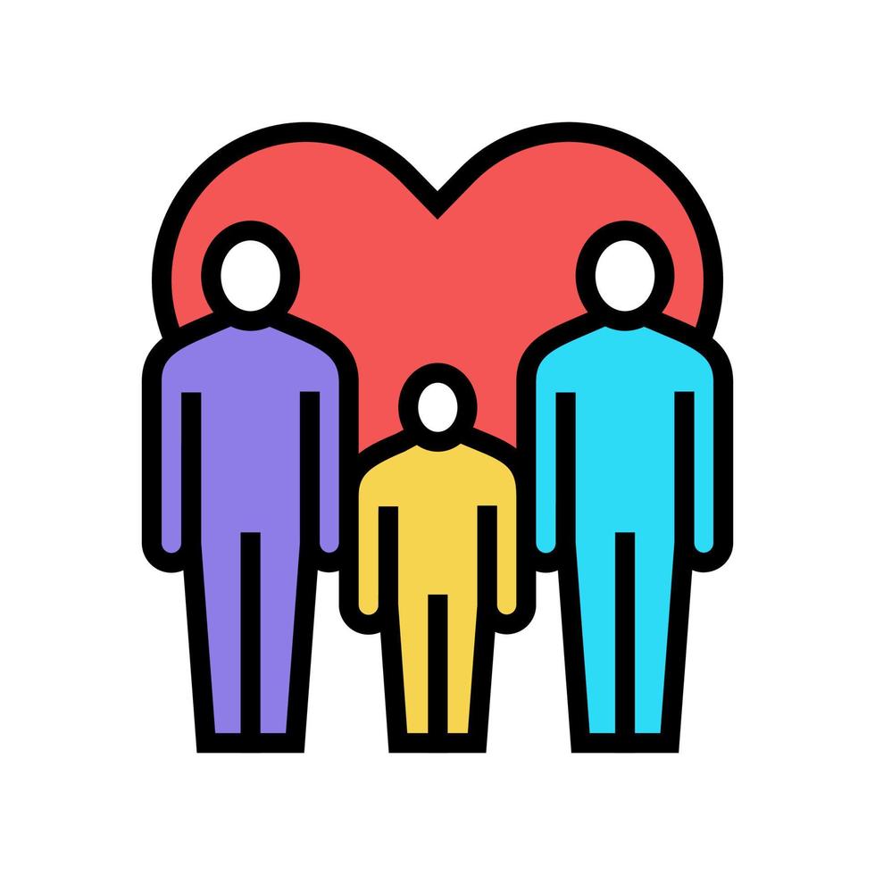 men gay same sex couple adoption color icon vector illustration