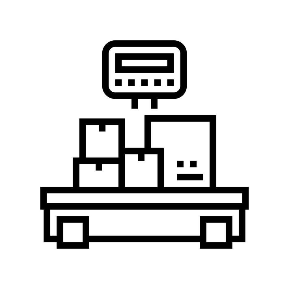 weight control boxes logistics line icon vector illustration