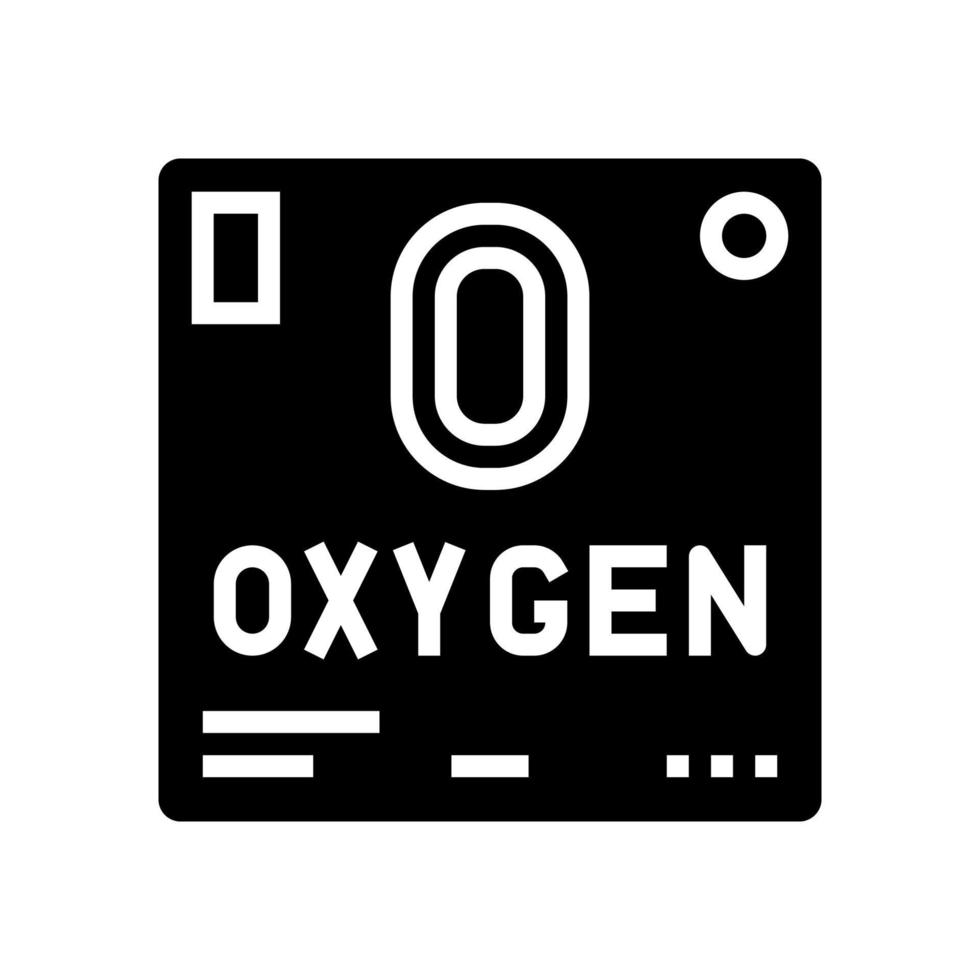 chemical element oxygen 02 glyph icon vector illustration