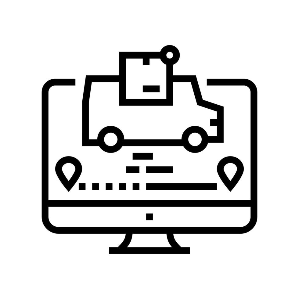 in transit parcel status line icon vector illustration