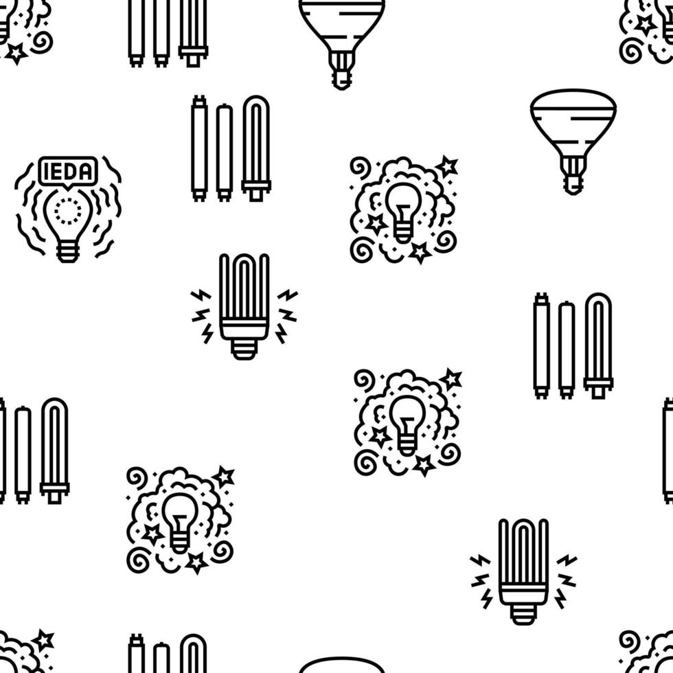 Bulb Electrical Energy Accessory Vector Seamless Pattern