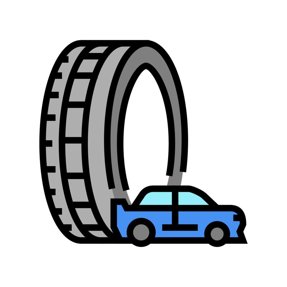 Ilustración de vector de icono de color de neumáticos de carreras