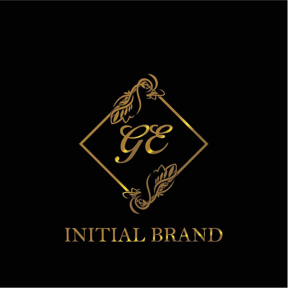 initial GE handwritten luxury letter template vector