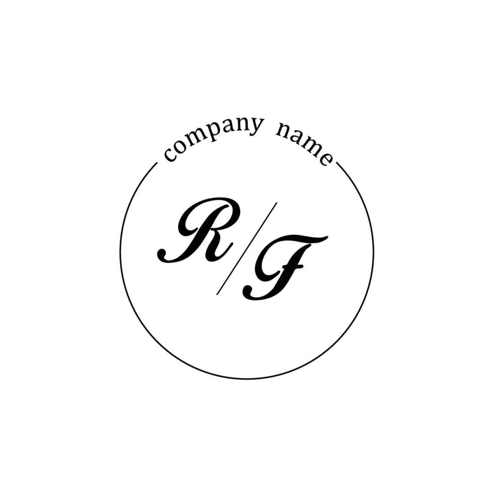 Initial RF logo monogram letter minimalist vector