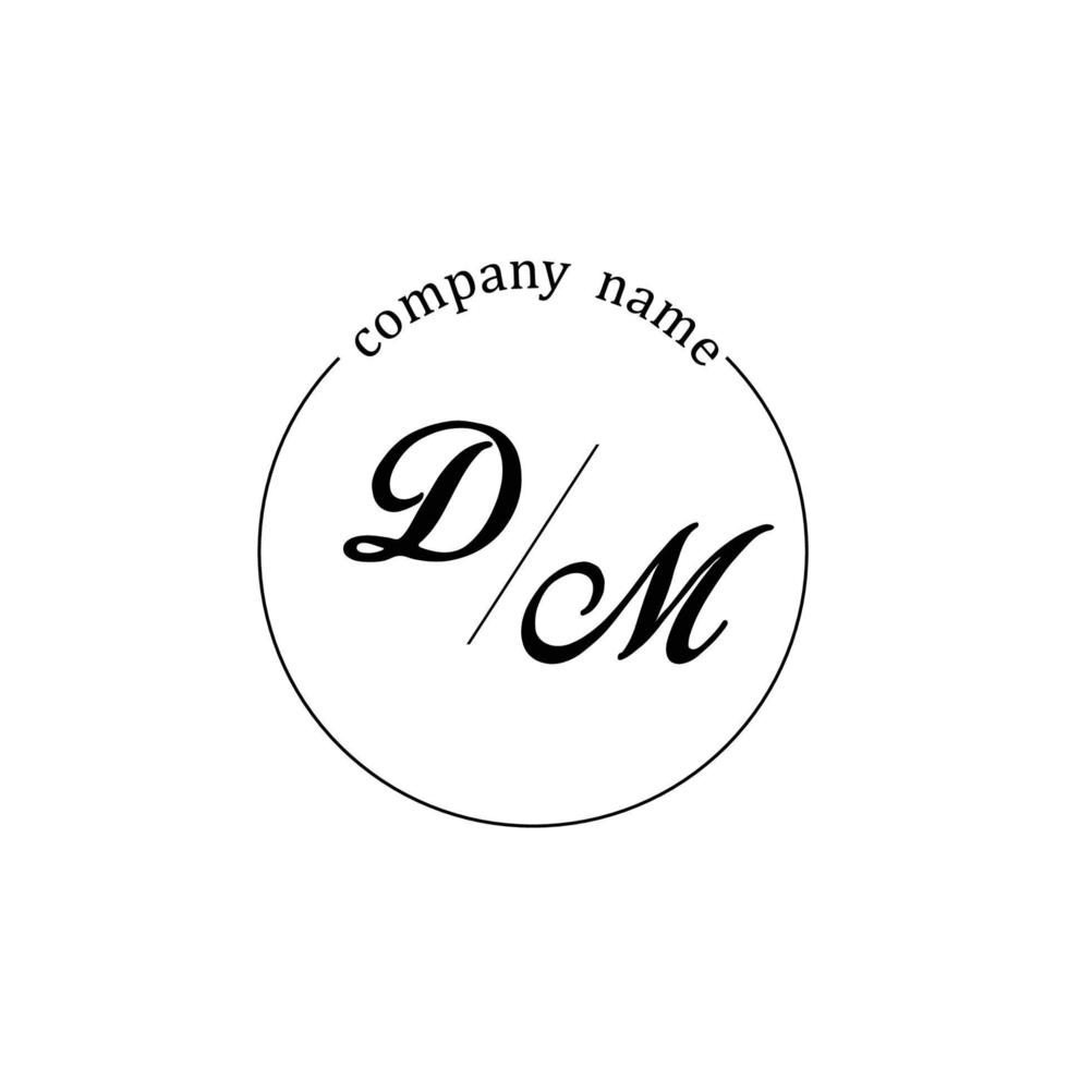 Initial DM logo monogram letter minimalist vector