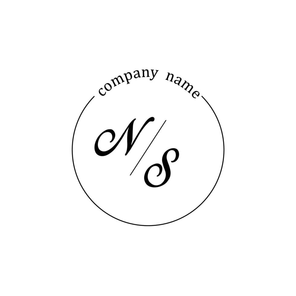 Initial NS logo monogram letter minimalist vector