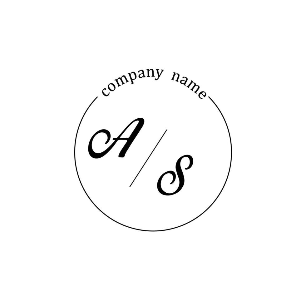 Initial AS logo monogram letter minimalist vector