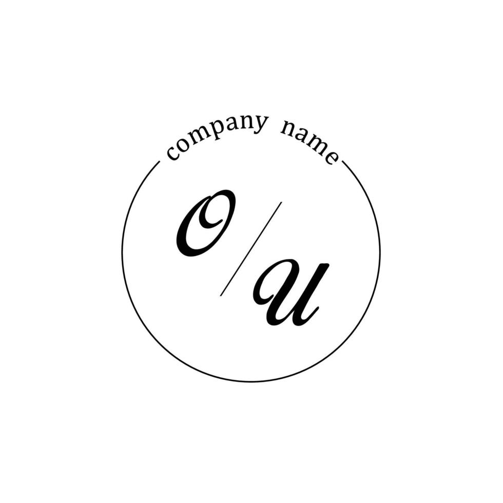 Initial OU logo monogram letter minimalist vector