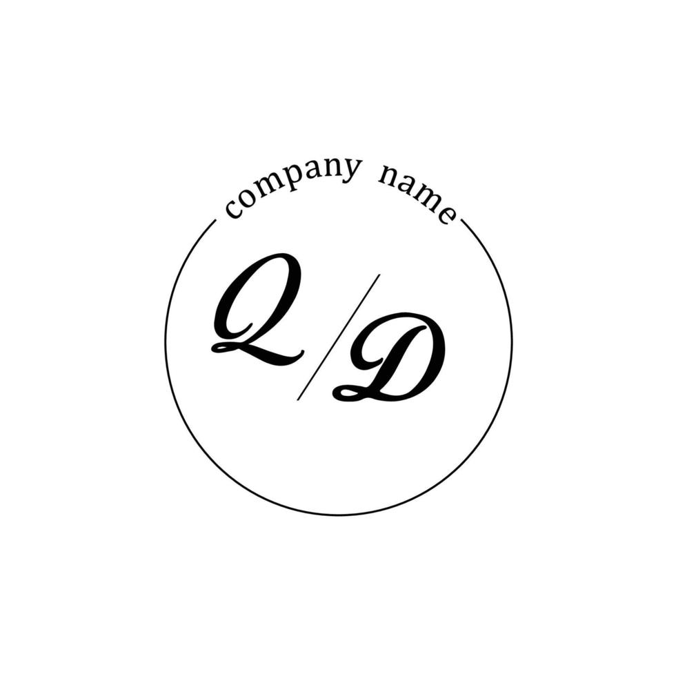 Initial QD logo monogram letter minimalist vector