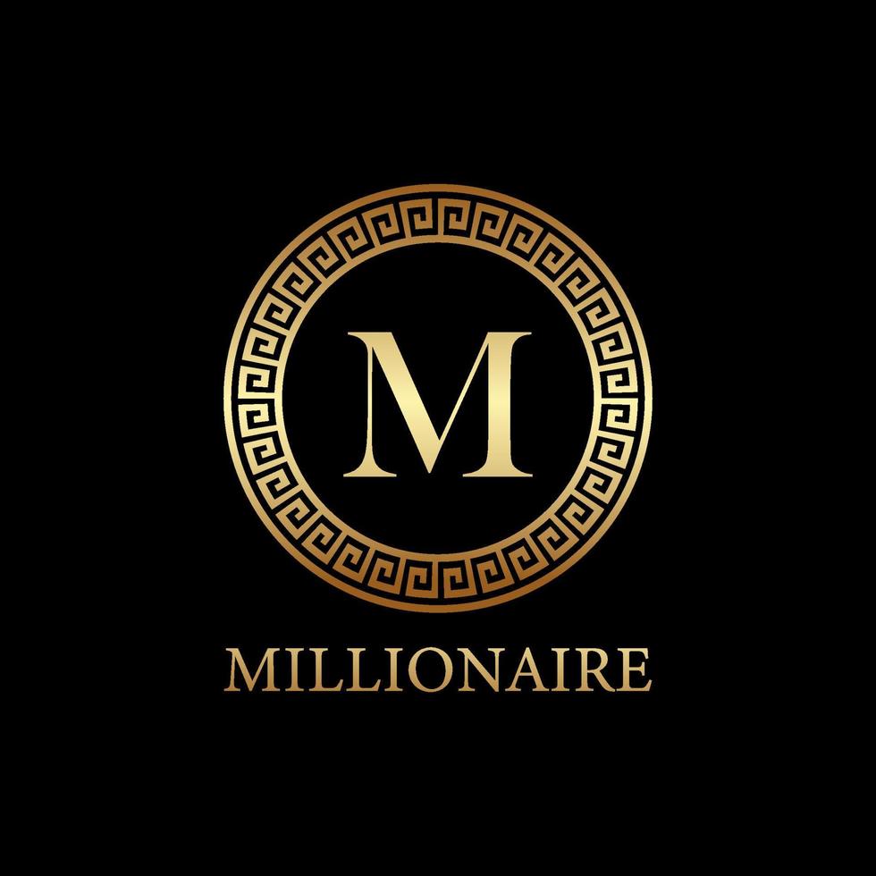 millionaire logo design, icon design template element, lettet m design vector