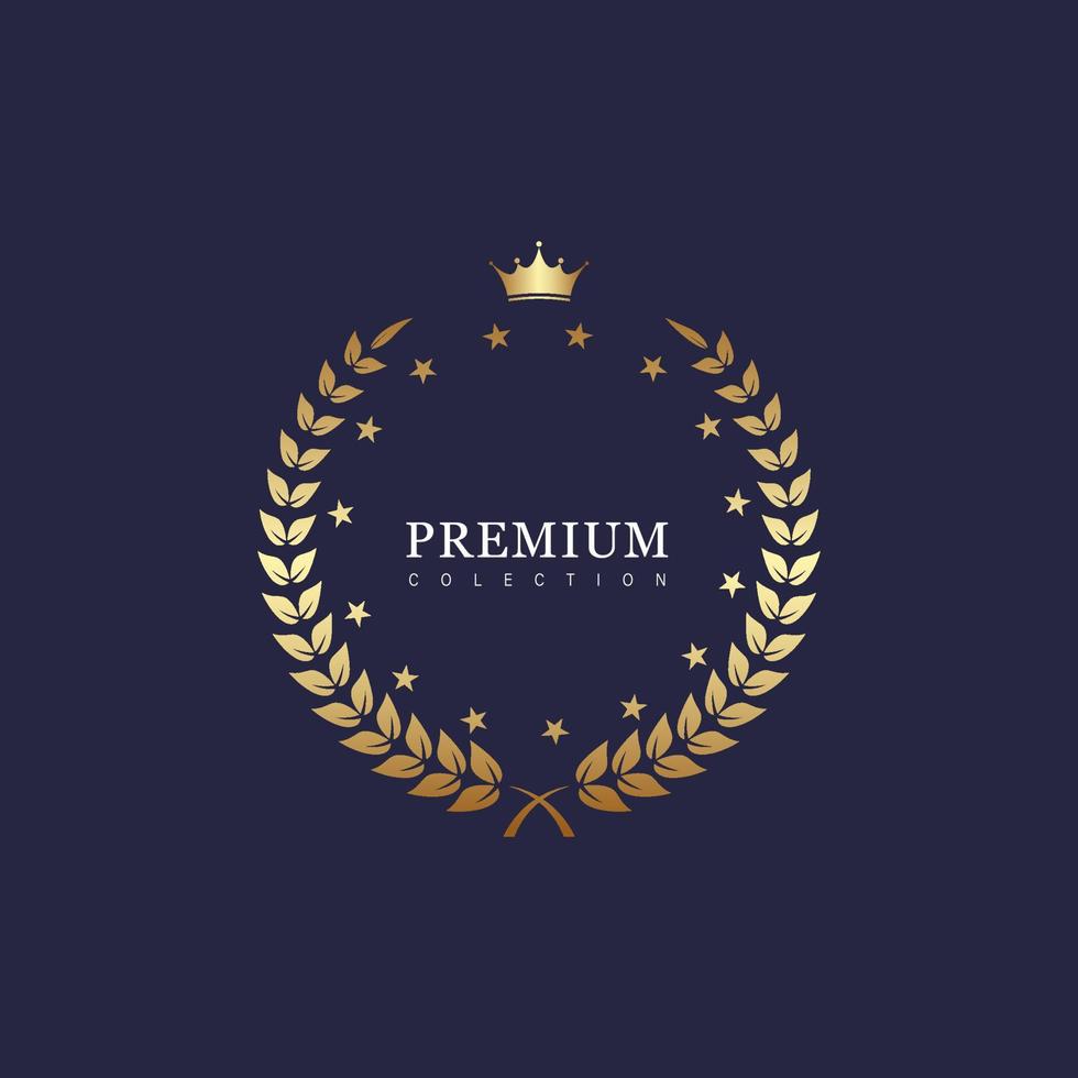 Luxury gold design badges and labels. Greeting Card, Banner, Poster. Vector Illustration.