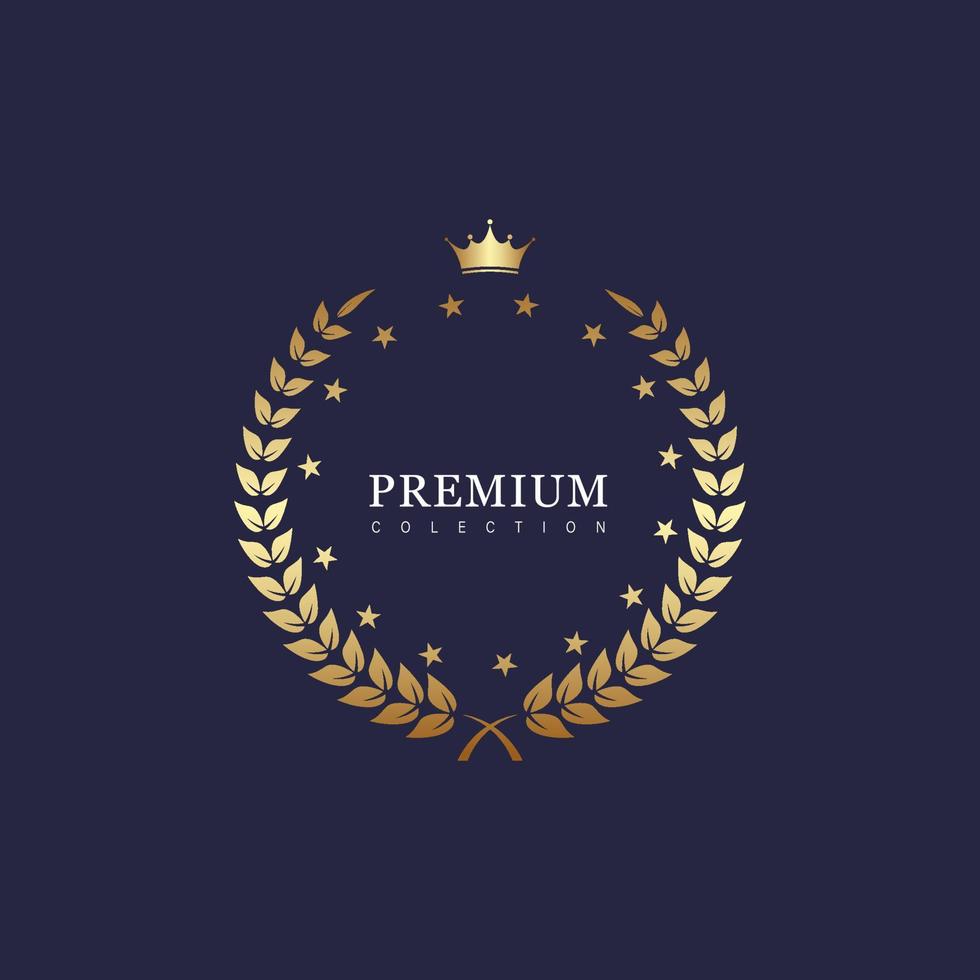 Luxury gold design badges and labels. Greeting Card, Banner, Poster. Vector Illustration.