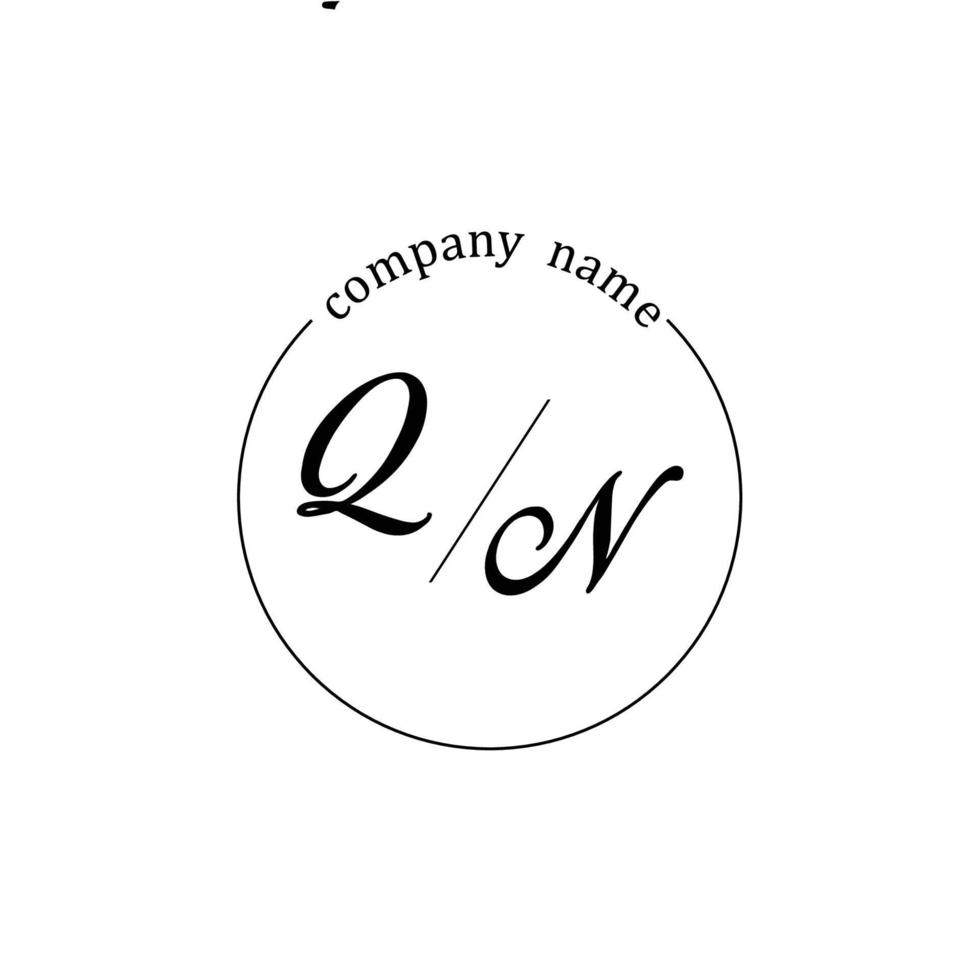 Initial QN logo monogram letter minimalist vector