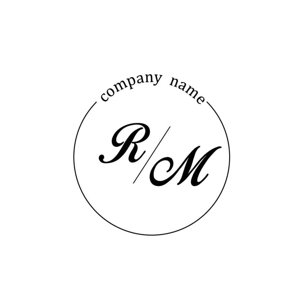 Initial RM logo monogram letter minimalist vector