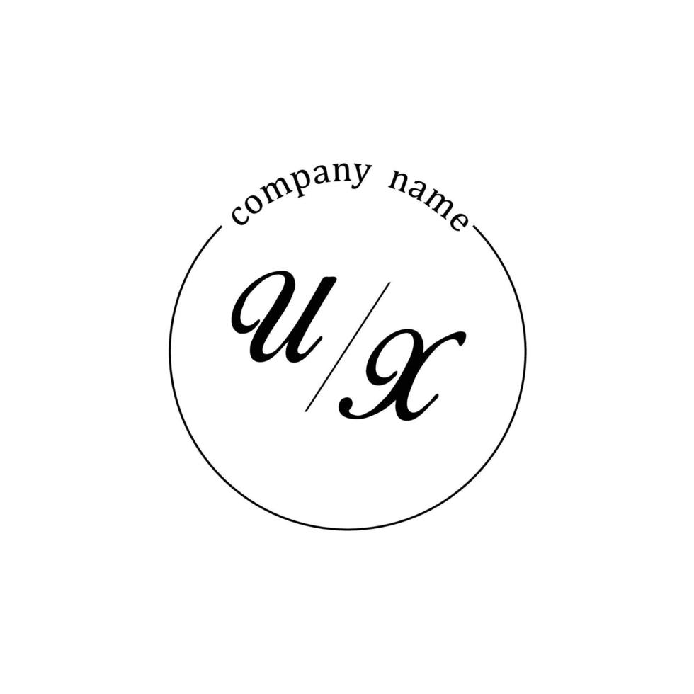 Initial UX logo monogram letter minimalist vector