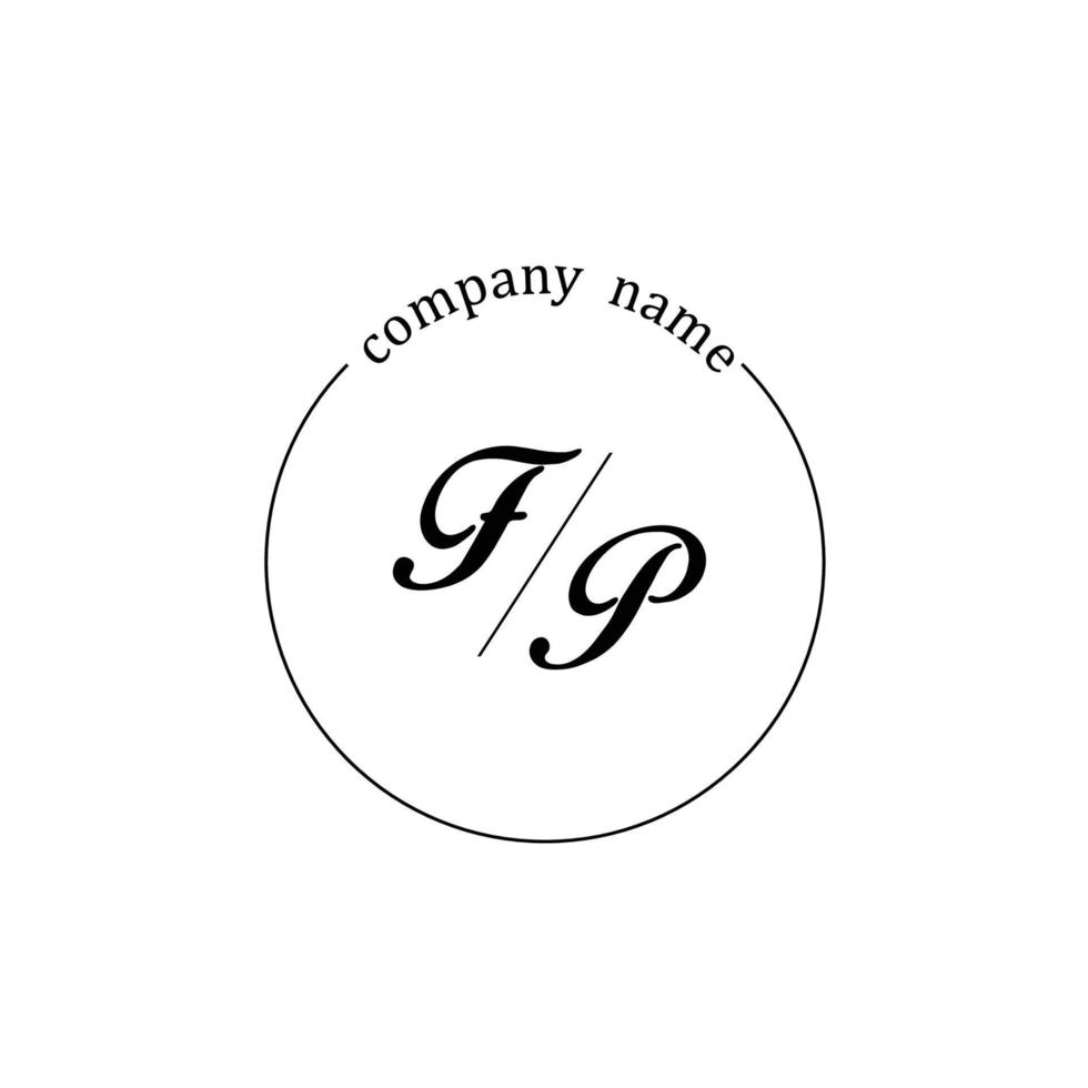 Initial FP logo monogram letter minimalist vector