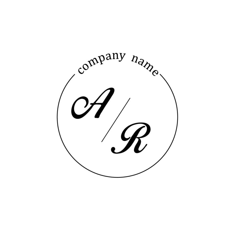 Initial AR logo monogram letter minimalist vector