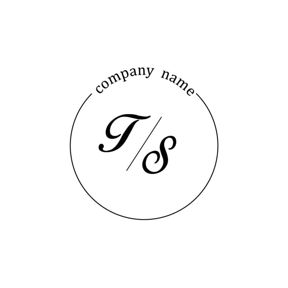 Initial TS logo monogram letter minimalist vector