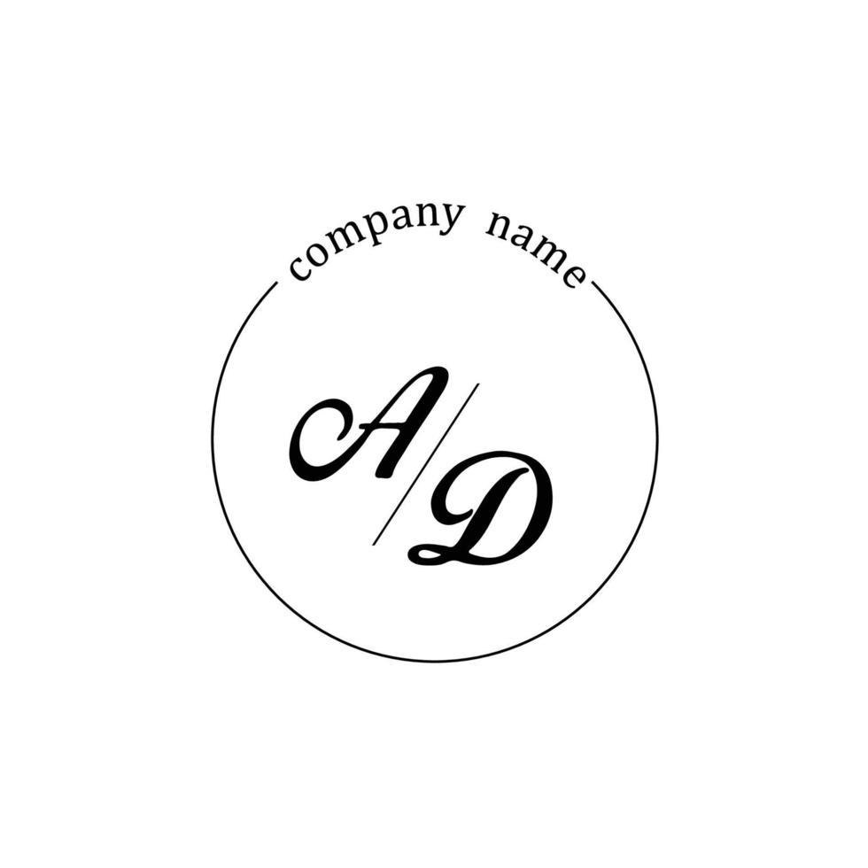 Initial AD logo monogram letter minimalist vector