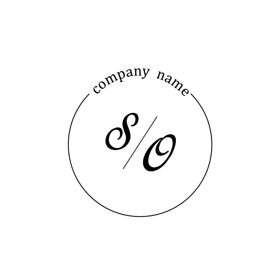 Initial SO logo monogram letter minimalist vector
