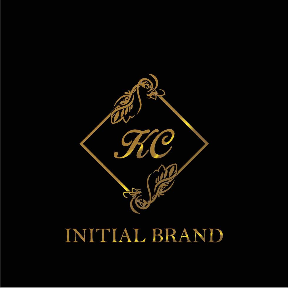 initial KC handwritten luxury letter template vector