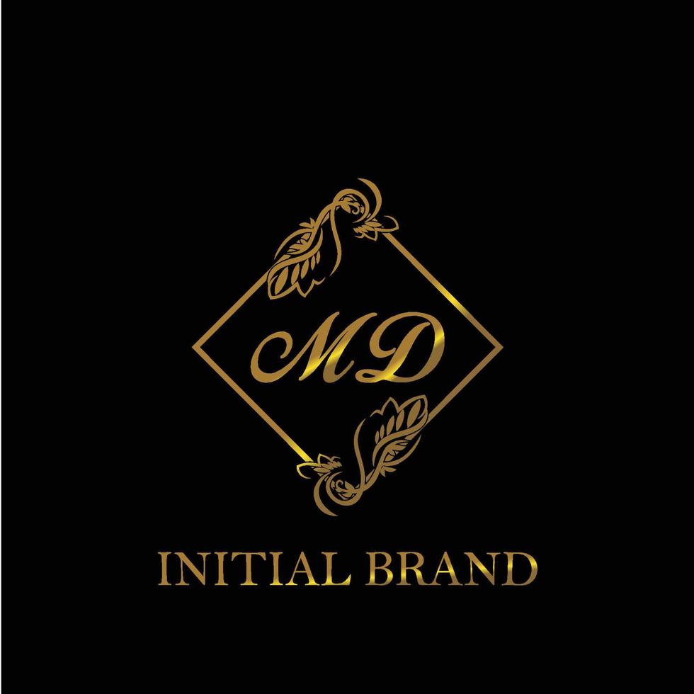 initial MD handwritten luxury letter template 10363188 Vector Art at