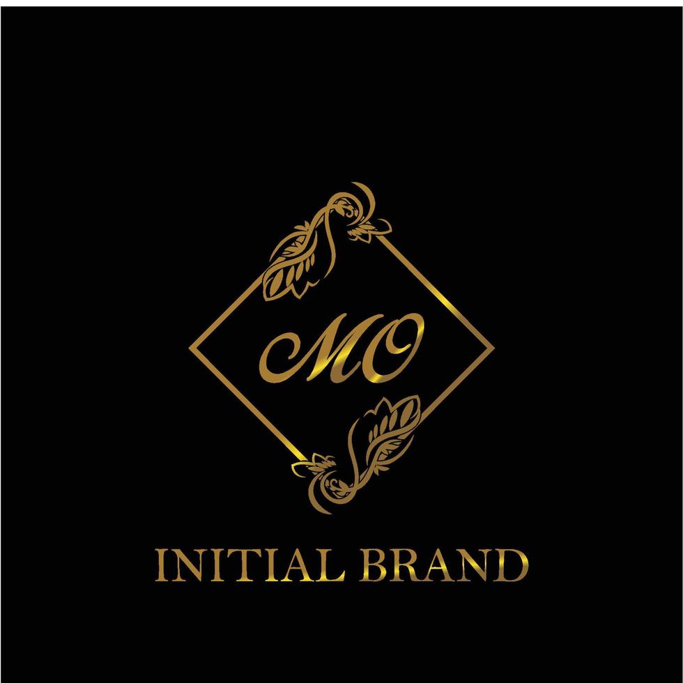 initial MO handwritten luxury letter template vector