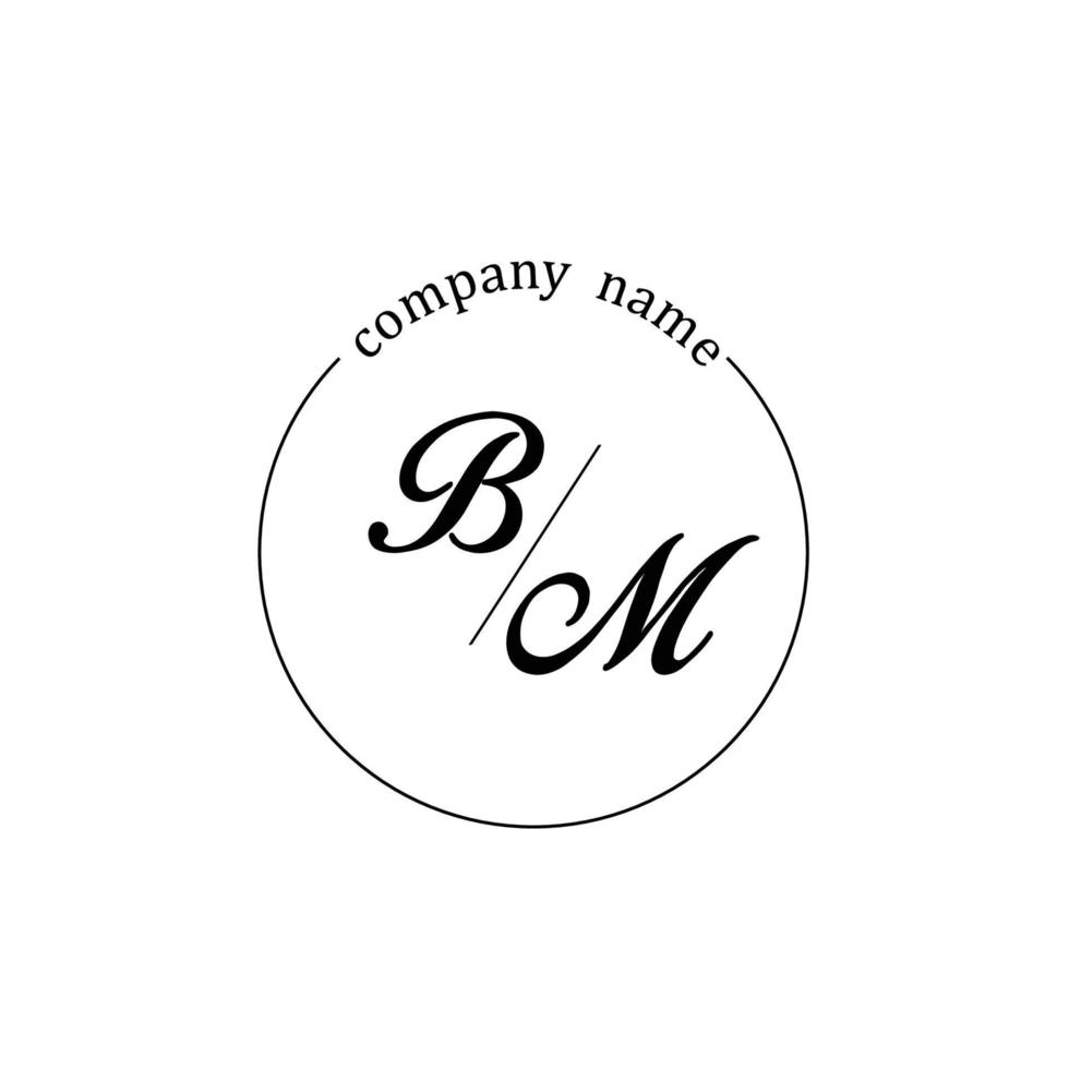 Initial BM logo monogram letter minimalist vector