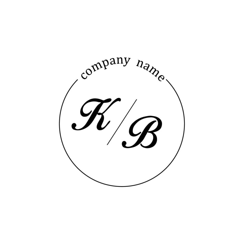 Initial KB logo monogram letter minimalist vector