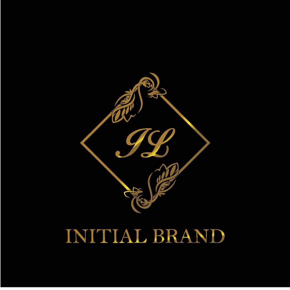 initial IL handwritten luxury letter template vector