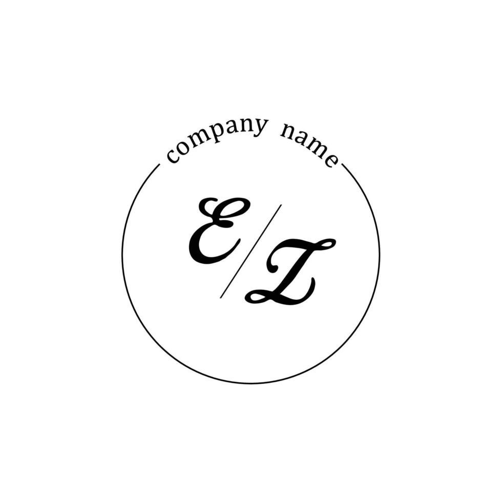 Initial EZ logo monogram letter minimalist vector