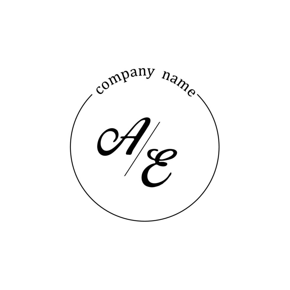 Initial AE logo monogram letter minimalist vector