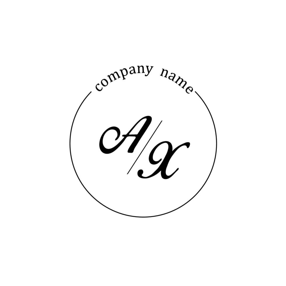 Initial AX logo monogram letter minimalist vector