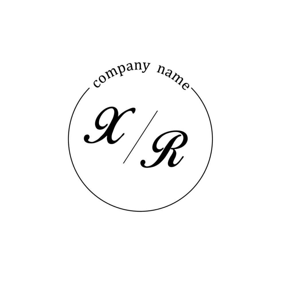 Initial XR logo monogram letter minimalist vector